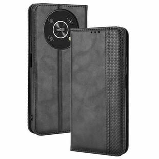 For Honor X9 5G / Magic4 Lite / X30 Magnetic Buckle Retro Crazy Horse Leather Phone Case(Black)