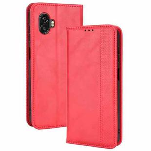 For Samsung Galaxy Xcover6 Pro Magnetic Buckle Retro Crazy Horse Leather Phone Case(Red)