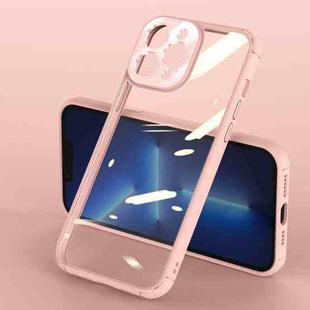 Soft Shield Acrylic Transparent PC Phone Case For iPhone 13 Pro(Pink)