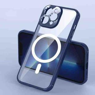 For iPhone 12 Soft Shield MagSafe Magnetic Acrylic Transparent PC Phone Case(Dark Blue)