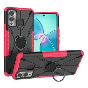 For Infinix Hot 12 Play Armor Bear Shockproof PC + TPU Phone Case(Rose Red)