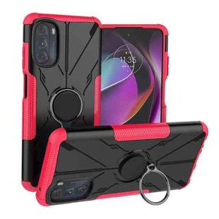 For Motorola Moto G 2022 Armor Bear Shockproof PC + TPU Phone Case(Rose Red)