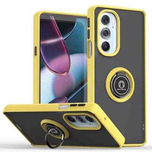 For Motorola Edge X30/30 Pro/Plus 2022 Q Shadow 1 Series TPU + PC Phone Case with Ring(Yellow)