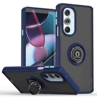 For Motorola Edge X30/30 Pro/Plus 2022 Q Shadow 1 Series TPU + PC Phone Case with Ring(Royal Blue)