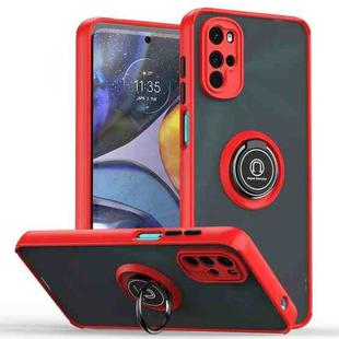 For Motorola Moto G22 Q Shadow 1 Series TPU + PC Phone Case with Ring(Red)