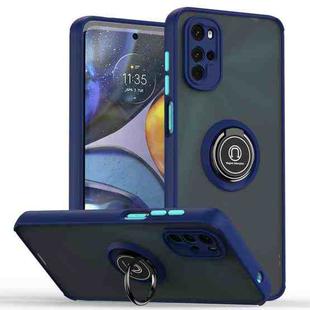 For Motorola Moto G22 Q Shadow 1 Series TPU + PC Phone Case with Ring(Royal Blue)