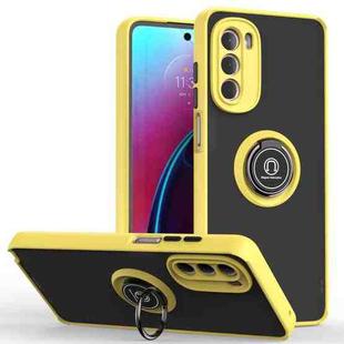 For Motorola Moto G Stylus 5G 2022 Q Shadow 1 Series TPU + PC Phone Case with Ring(Yellow)