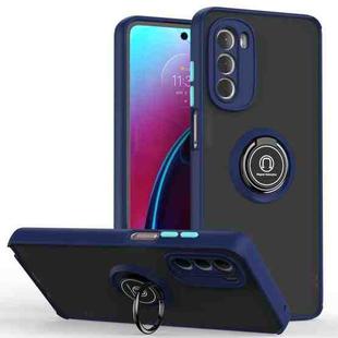 For Motorola Moto G Stylus 5G 2022 Q Shadow 1 Series TPU + PC Phone Case with Ring(Royal Blue)