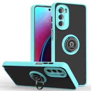 For Motorola Moto G Stylus 5G 2022 Q Shadow 1 Series TPU + PC Phone Case with Ring(Sky Blue)