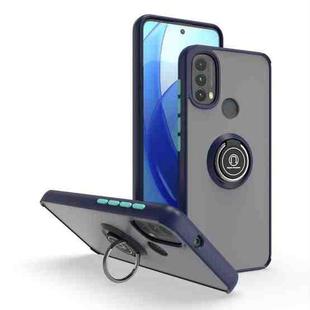 For Motorola Moto E20/E40 Q Shadow 1 Series TPU + PC Phone Case with Ring(Royal Blue)