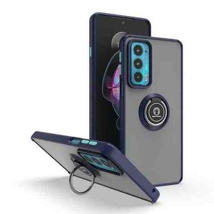 For Motorola Edge 20 Q Shadow 1 Series TPU + PC Phone Case with Ring(Royal Blue)