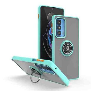 For Motorola Edge 20 Pro Q Shadow 1 Series TPU + PC Phone Case with Ring(Sky Blue)