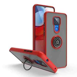 For Motorola Moto G Play 2021 Q Shadow 1 Series TPU + PC Phone Case with Ring(Red)