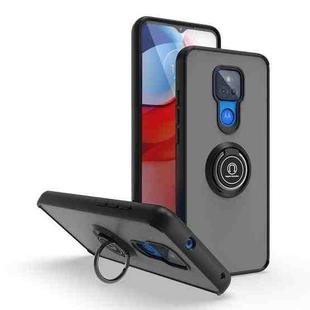 For Motorola Moto G Play 2021 Q Shadow 1 Series TPU + PC Phone Case with Ring(Black+Black)