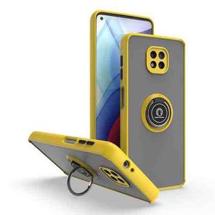 For Motorola Moto G Power 2021 Q Shadow 1 Series TPU + PC Phone Case with Ring(Yellow)