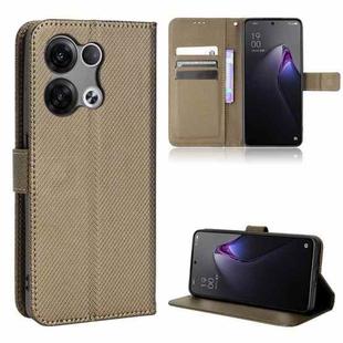 For OPPO Reno8 Diamond Texture Leather Phone Case(Brown)
