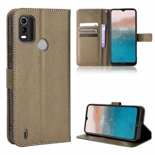 For Nokia C21 Plus Diamond Texture Leather Phone Case(Brown)