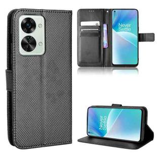 For OnePlus Nord 2T Diamond Texture Leather Phone Case(Black)