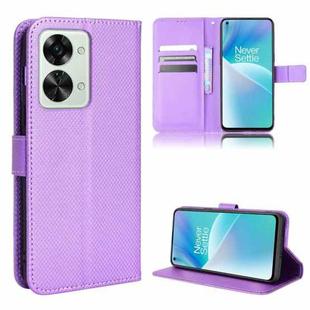 For OnePlus Nord 2T Diamond Texture Leather Phone Case(Purple)