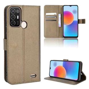 For ZTE Blade A52 Diamond Texture Leather Phone Case(Brown)