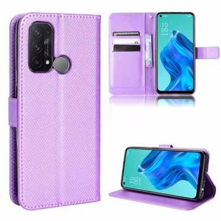 For OPPO Reno5 A Diamond Texture Leather Phone Case(Purple)