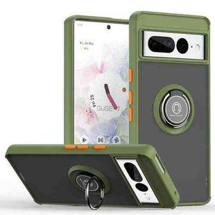 For Google Pixel 7 Pro Q Shadow 1 Series TPU + PC Phone Case with Ring(Green)