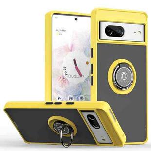 For Google Pixel 7 Q Shadow 1 Series TPU + PC Phone Case with Ring(Yellow)