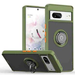 For Google Pixel 7 Q Shadow 1 Series TPU + PC Phone Case with Ring(Green)