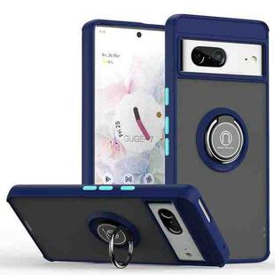 For Google Pixel 7 Q Shadow 1 Series TPU + PC Phone Case with Ring(Royal Blue)