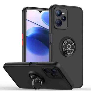 For OPPO Realme C35 Q Shadow 1 Series TPU + PC Phone Case with Ring(Black+Red)