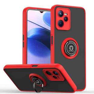 For OPPO Realme C35 Q Shadow 1 Series TPU + PC Phone Case with Ring(Red)
