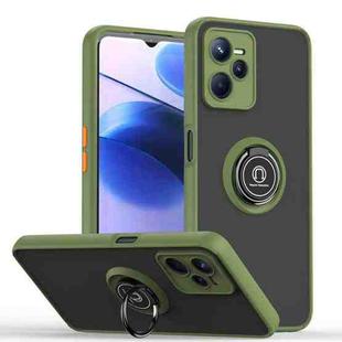 For OPPO Realme C35 Q Shadow 1 Series TPU + PC Phone Case with Ring(Dark Green)