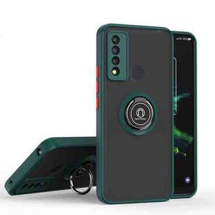 For TCL 20 XE Q Shadow 1 Series TPU + PC Phone Case with Ring(Dark Green)