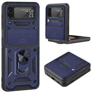 For Samsung Galaxy Z Flip4 Sliding Camera Cover Design TPU+PC Protective Phone Case(Blue)