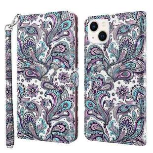 For iPhone 14 3D Painting Pattern Flip Leather Phone Case (Swirl Pattern)