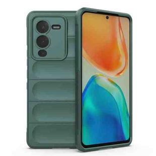 For vivo S15 Pro 5G Magic Shield TPU + Flannel Phone Case(Dark Green)
