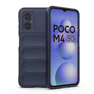 For Xiaomi Poco M4 5G Magic Shield TPU + Flannel Phone Case(Dark Grey)