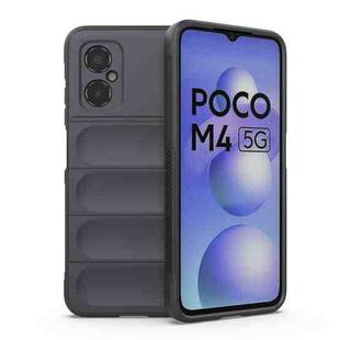 For Xiaomi Poco M4 5G Magic Shield TPU + Flannel Phone Case(Dark Blue)