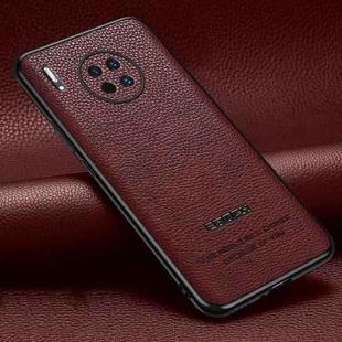 For Huawei Mate 30 Pasted Leather Litchi Texture TPU Phone Case(Wine Red)