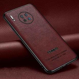 For Huawei Mate 30 Pro Pasted Leather Litchi Texture TPU Phone Case(Wine Red)