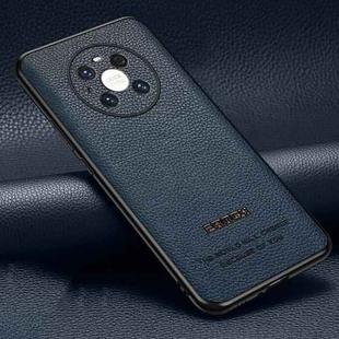 For Huawei Mate 40 Pro Pasted Leather Litchi Texture TPU Phone Case(Royal Blue)