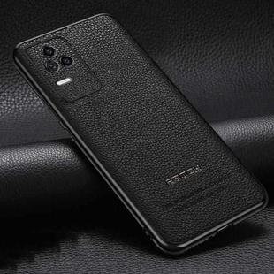 For Xiaomi Redmi K50 / K50 Pro Pasted Leather Litchi Texture TPU Phone Case(Black)