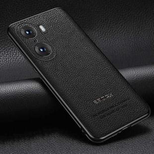 For Honor 60 Pasted Leather Litchi Texture TPU Phone Case(Black)