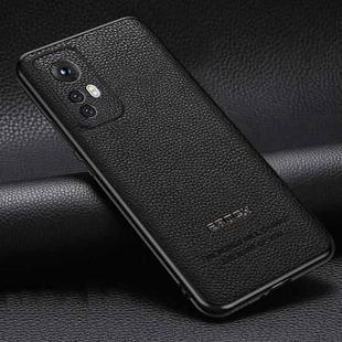 For Xiaomi 12 Pro Pasted Leather Litchi Texture TPU Phone Case(Black)