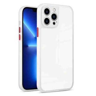 For iPhone 11 Pro Max Electroplated Button Two-color TPU Phone Case (Transparent)