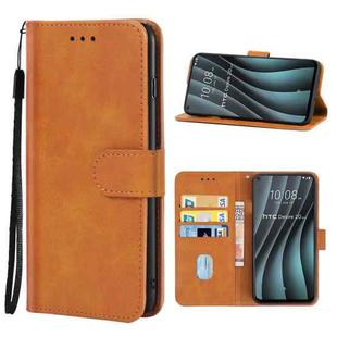 For HTC Desire 20 Pro Leather Phone Case(Brown)