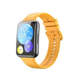 For Huawei Watch Fit 2 Solid Color Silicone Watch Band(Yellow)