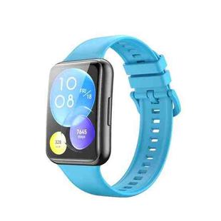 For Huawei Watch Fit 2 Solid Color Silicone Watch Band(Sky Blue)