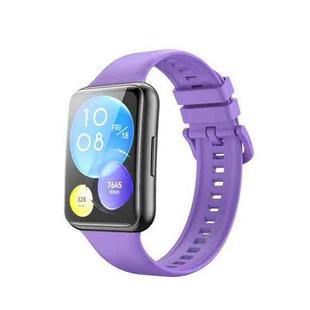 For Huawei Watch Fit 2 Solid Color Silicone Watch Band(Purple)