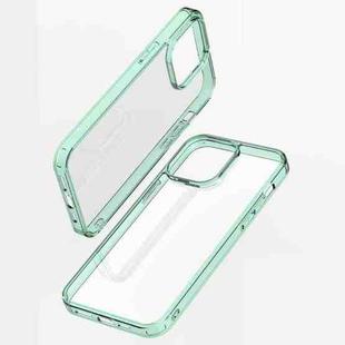 For iPhone 14 Plus Shockproof TPU + Single-sided Glass Protective Phone Case (Translucent Green)